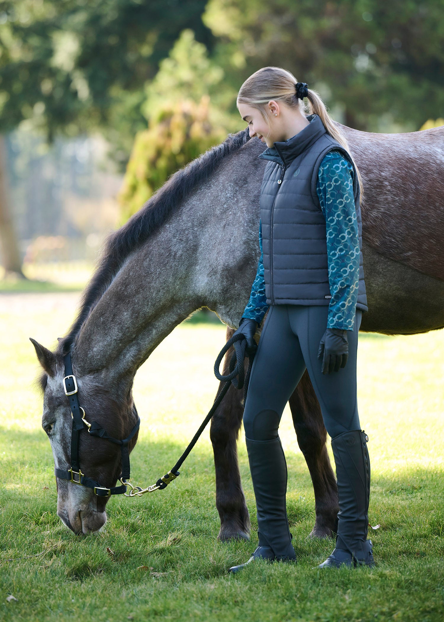 Kids Fleece Lite II Knee Patch Riding Tight