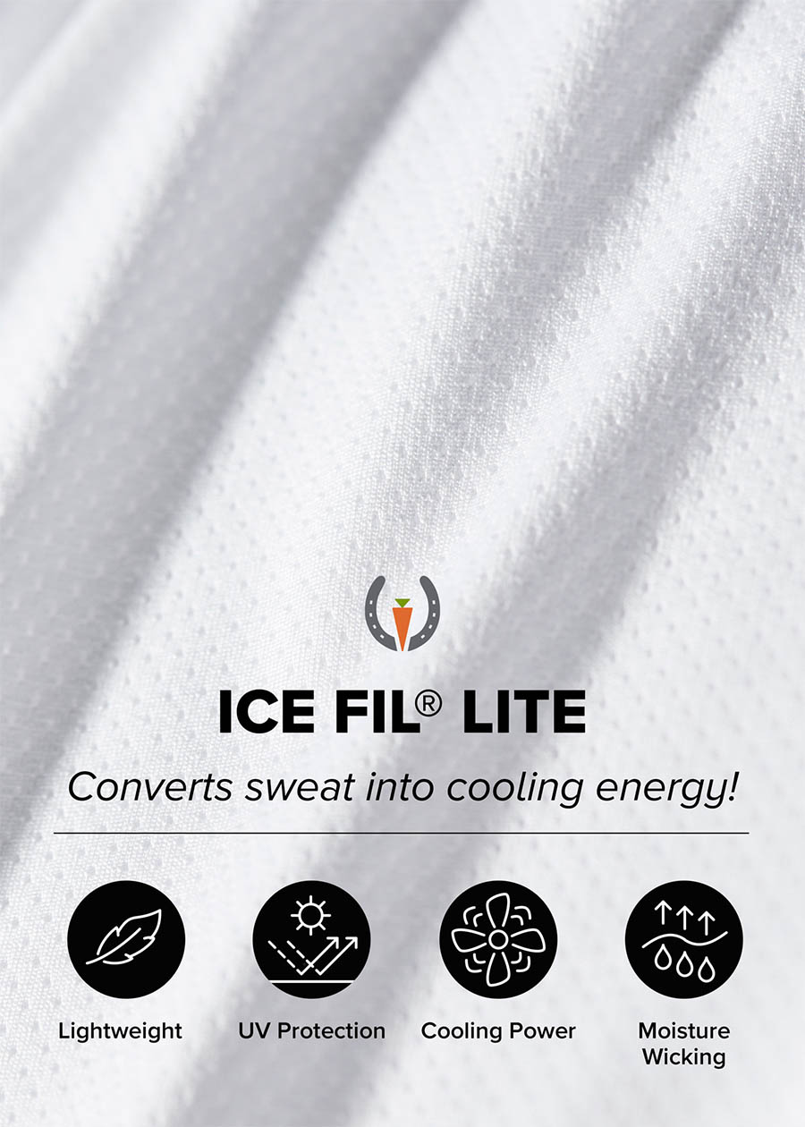 Detailed view of the Ice Fil® Lite fabric, illustrating its featherlight texture and cooling power.