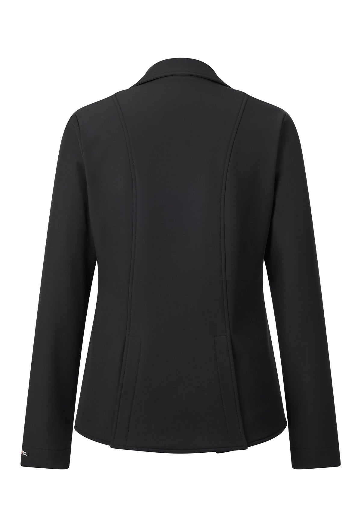 Winter Circuit Show Coat laid flat, back view, showing the contoured fit and durable construction suitable for winter shows