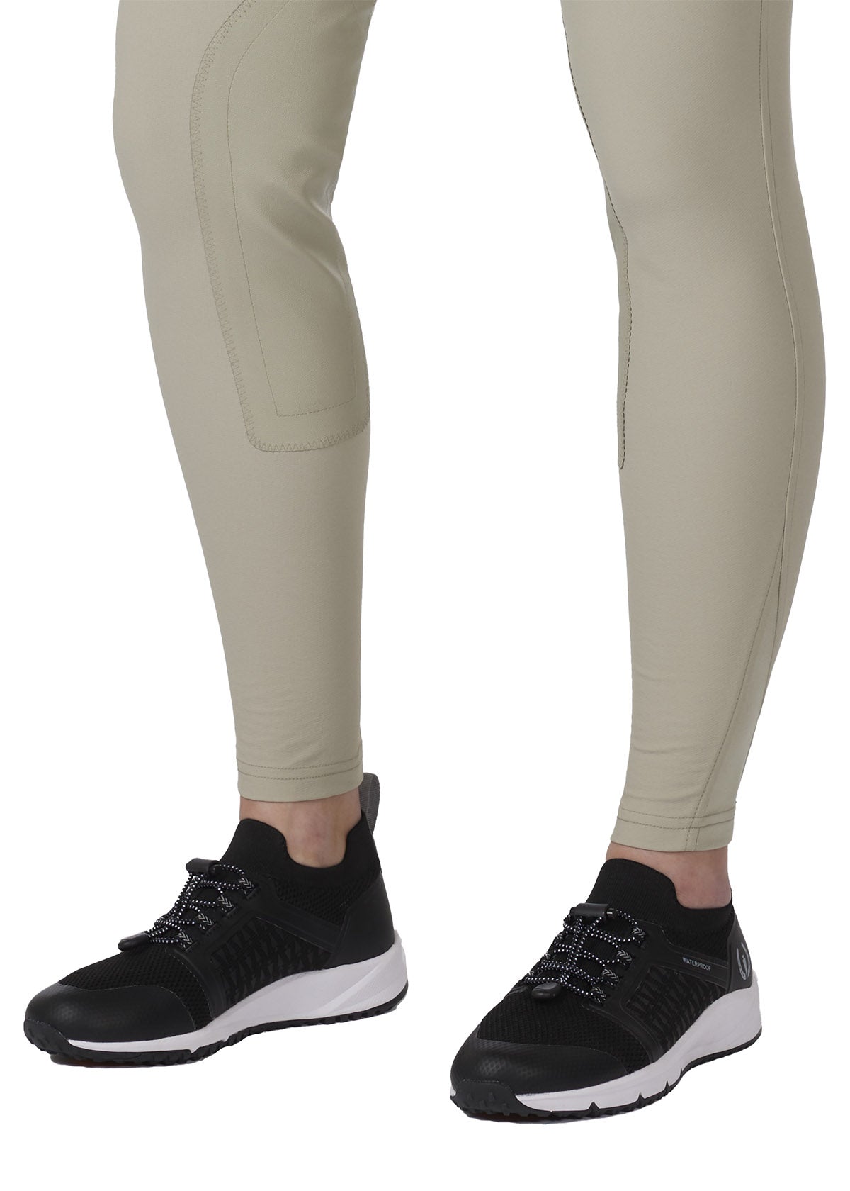 Close-up of the knee patch area, illustrating the construction and material used for grip