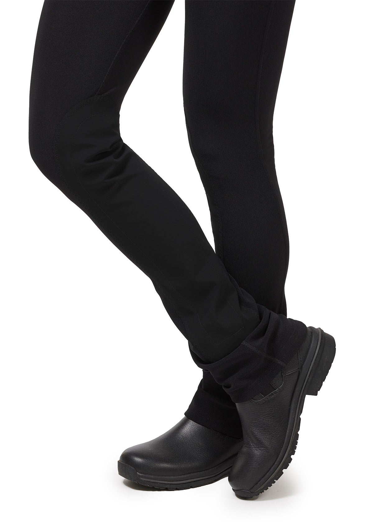 Detailed view of the extended knee patch on the Microcord™ Knee Patch Pocket Tight, offering enhanced grip.