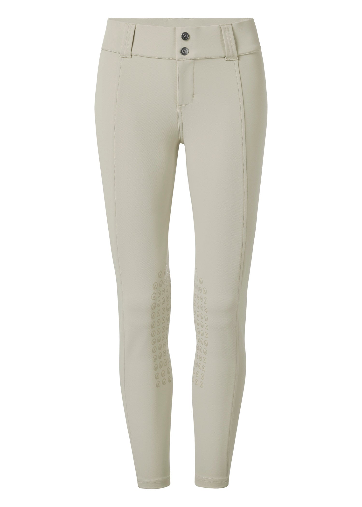 Flat lay of the breech, highlighting the ProStretch™ Twill fabric's soft texture and the strategically placed silicone knee patches