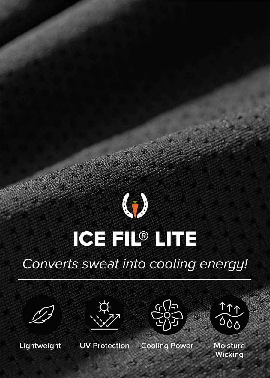 Detailed view of the Ice Fil® Lite fabric, illustrating its featherlight texture and cooling power.