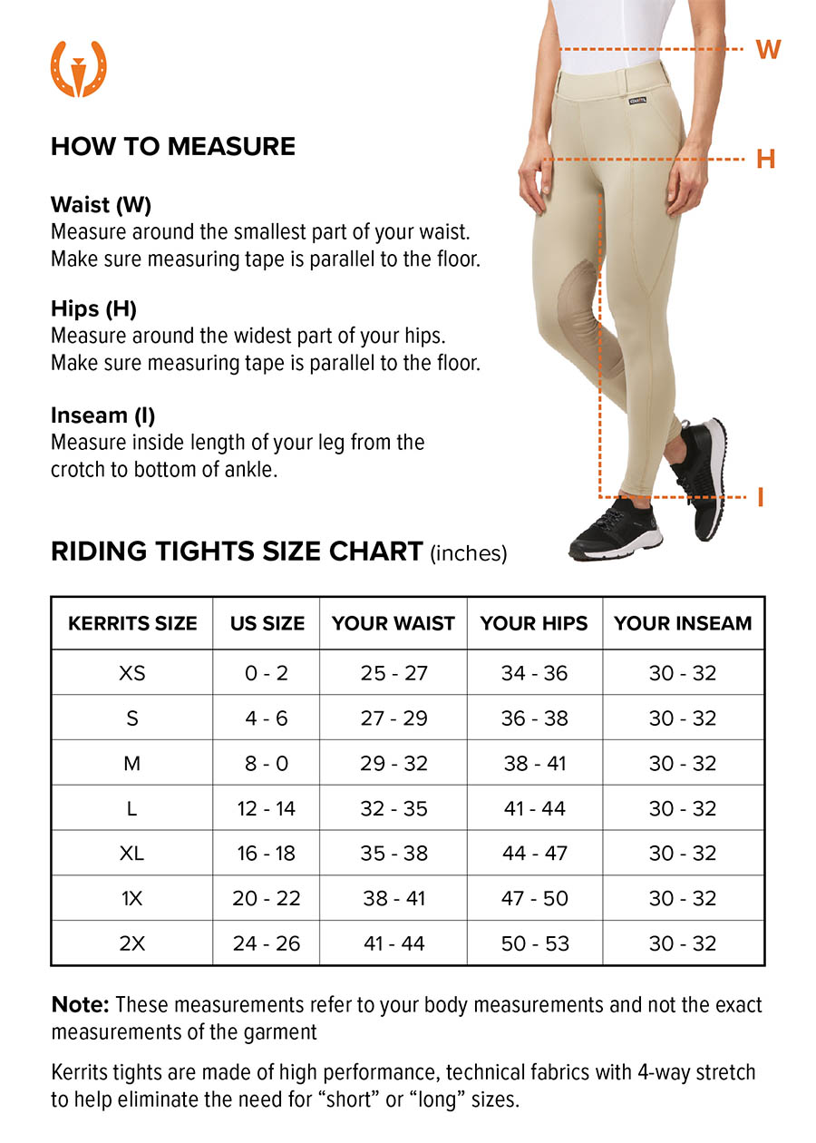 Kerrits Riding Tight Size Chart