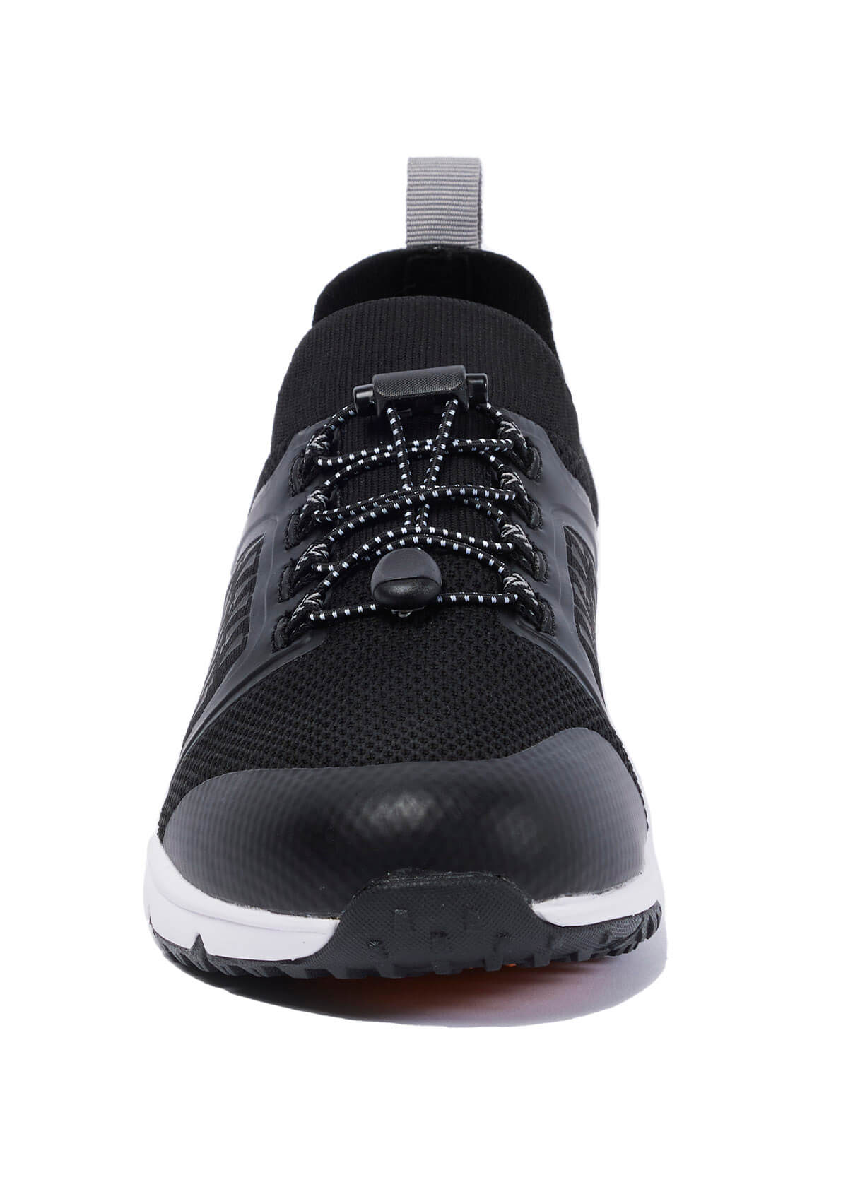 Flat lay of the Groundwork Waterproof Sneaker in black/sterling, presenting the front profile and lace-up design.