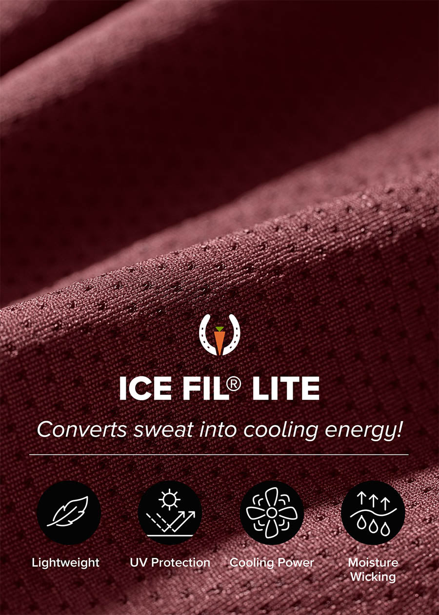 Detailed shot of the Ice Fil® fabric, highlighting its lightweight, breathable nature
