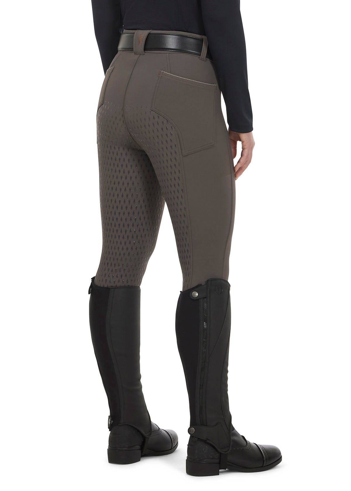 Back view of the Kerrits K-Flex™ Full Seat Breech, showcasing the ergonomically shaped back pockets and the flattering fit.