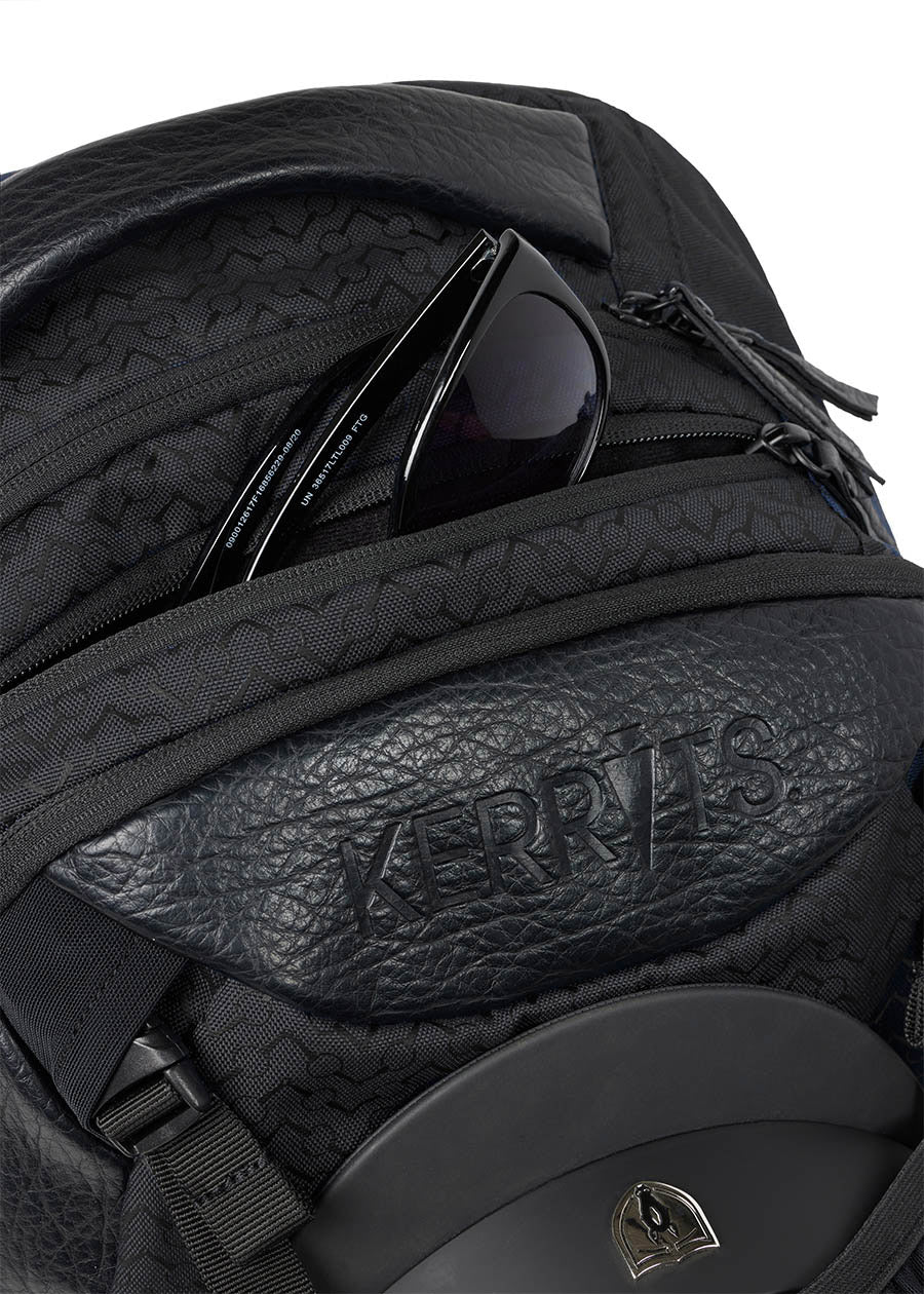 Top view of the Kerrits EQ Backpack, showing the sturdy handle and zippered main compartment.