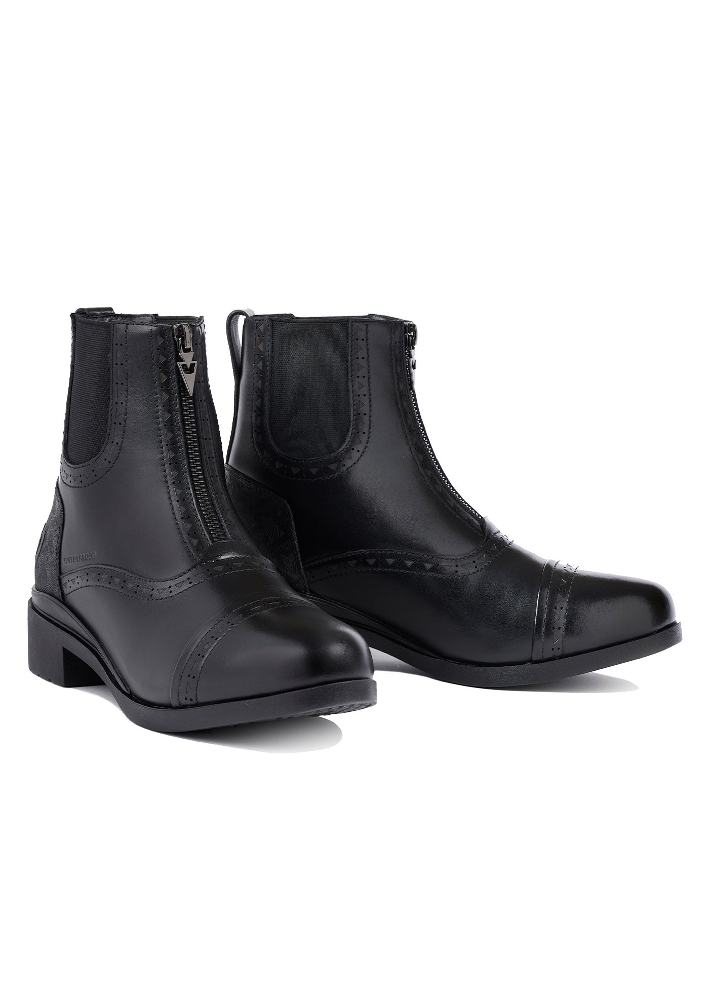 Product shot of the Essence Paddock Barn Boot as a pair, to show the overall design as a pair.