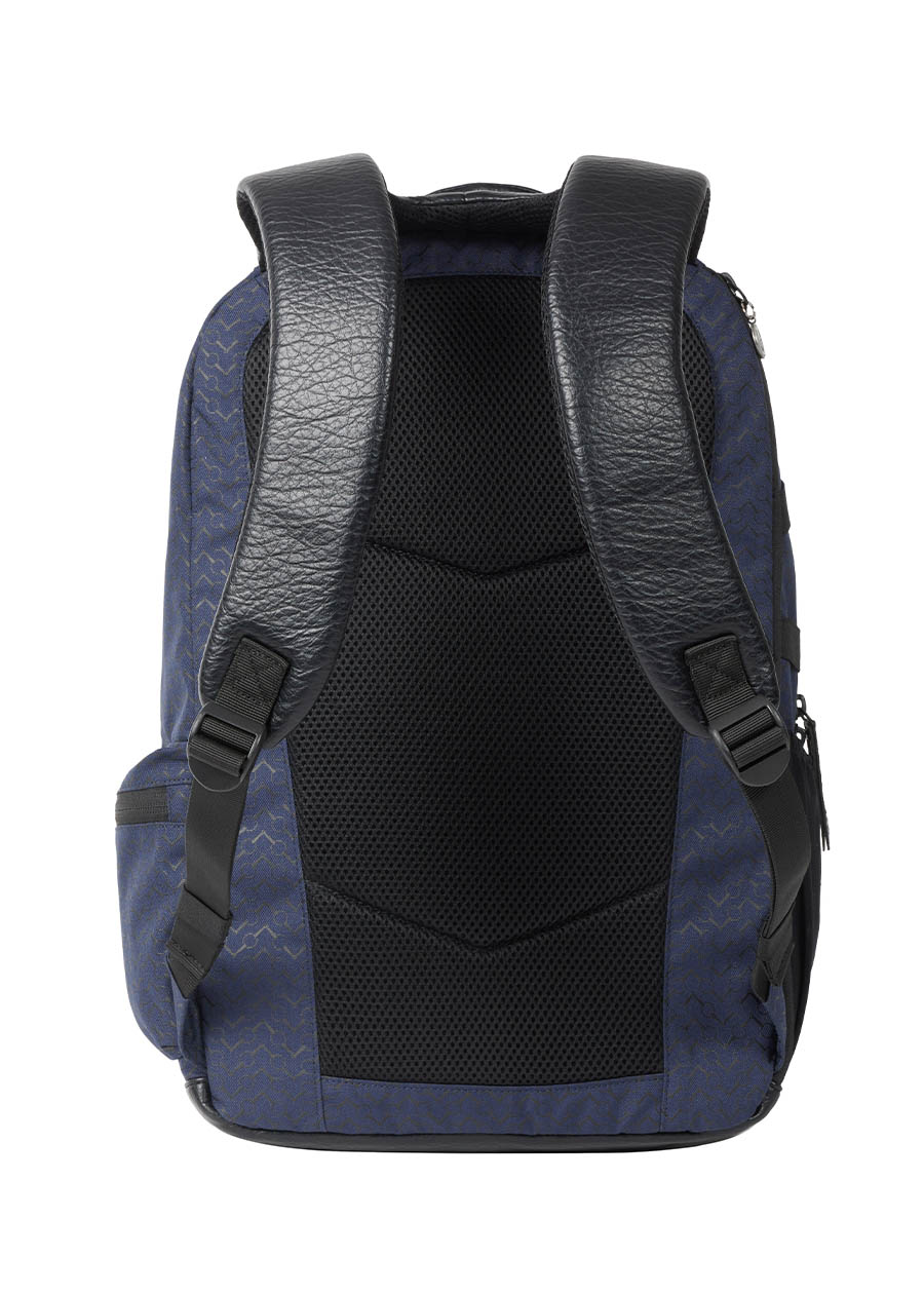 Back view of the Kerrits EQ Backpack in Navy, featuring ergonomic, padded shoulder straps for comfortable carrying.