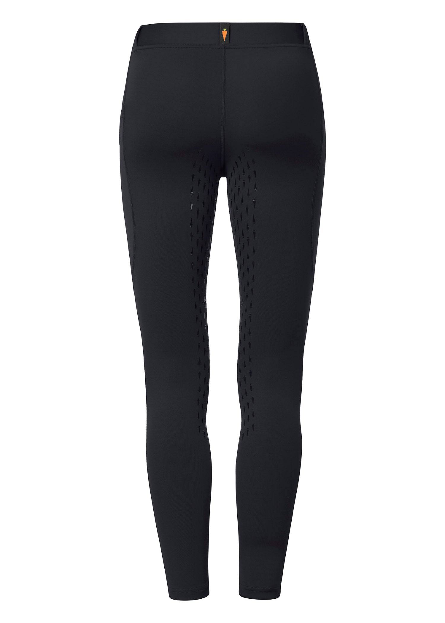 Flat lay of the Kerrits Kids Coolcore® Silicone Full Leg Riding Tech Tight, back side up, showcasing the smooth, streamlined design