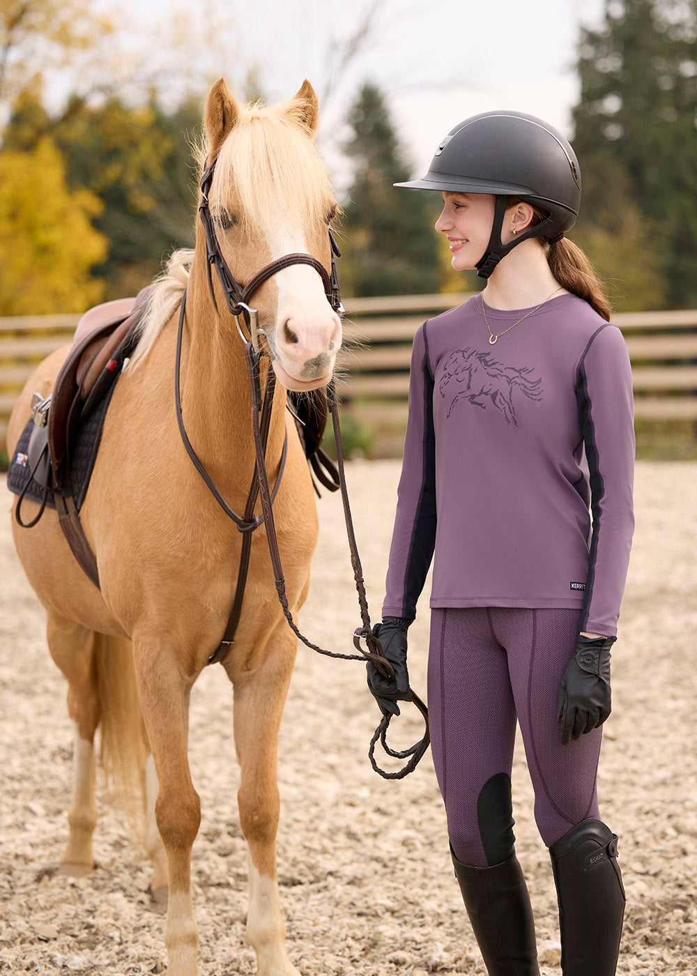Kids Fleece Lite II Knee Patch Riding Tight