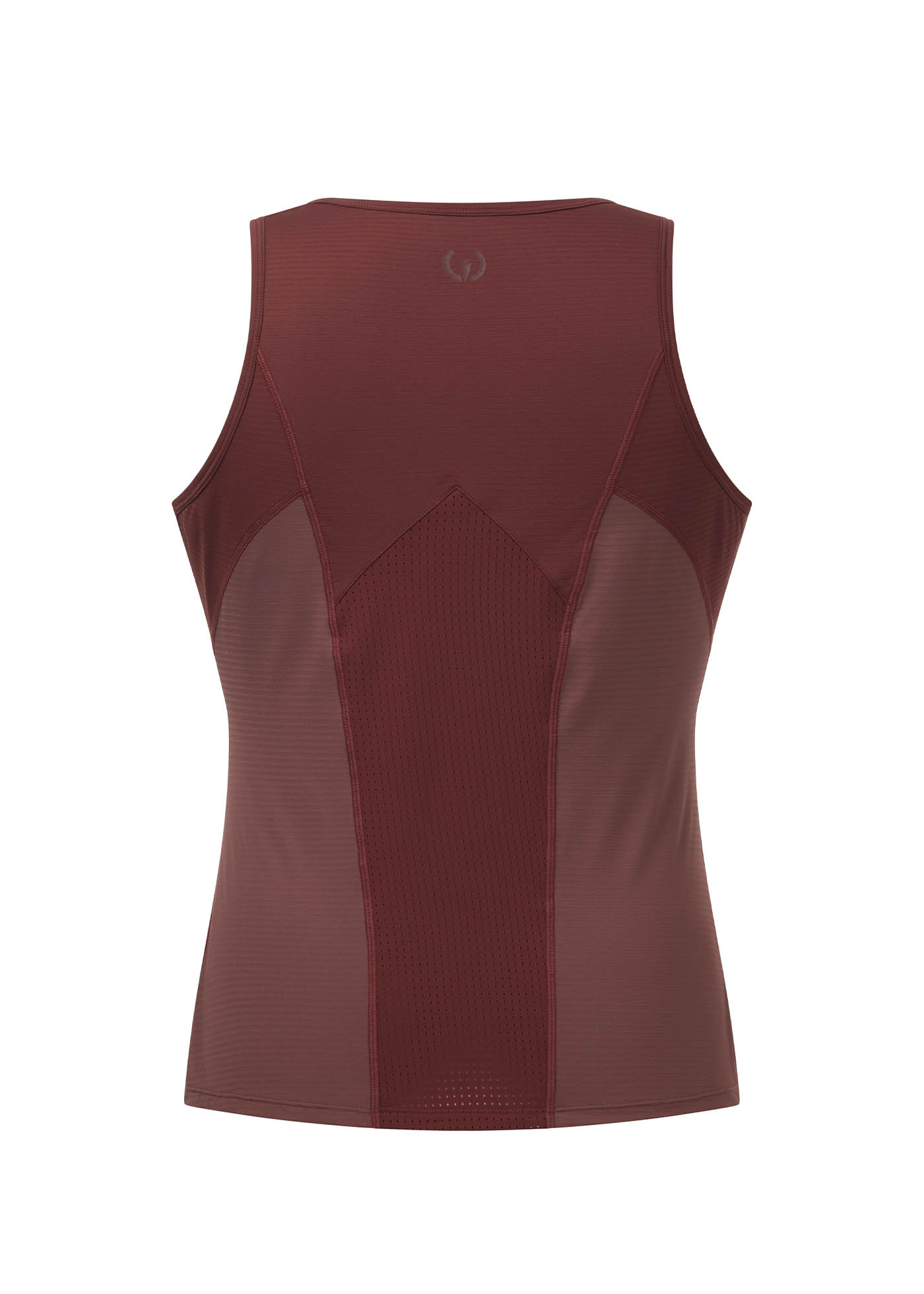 Back view of the Kerrits Freedom Tech Riding Tank Top, showcasing the strategic back mesh panel designed for optimal cooling and breathability.