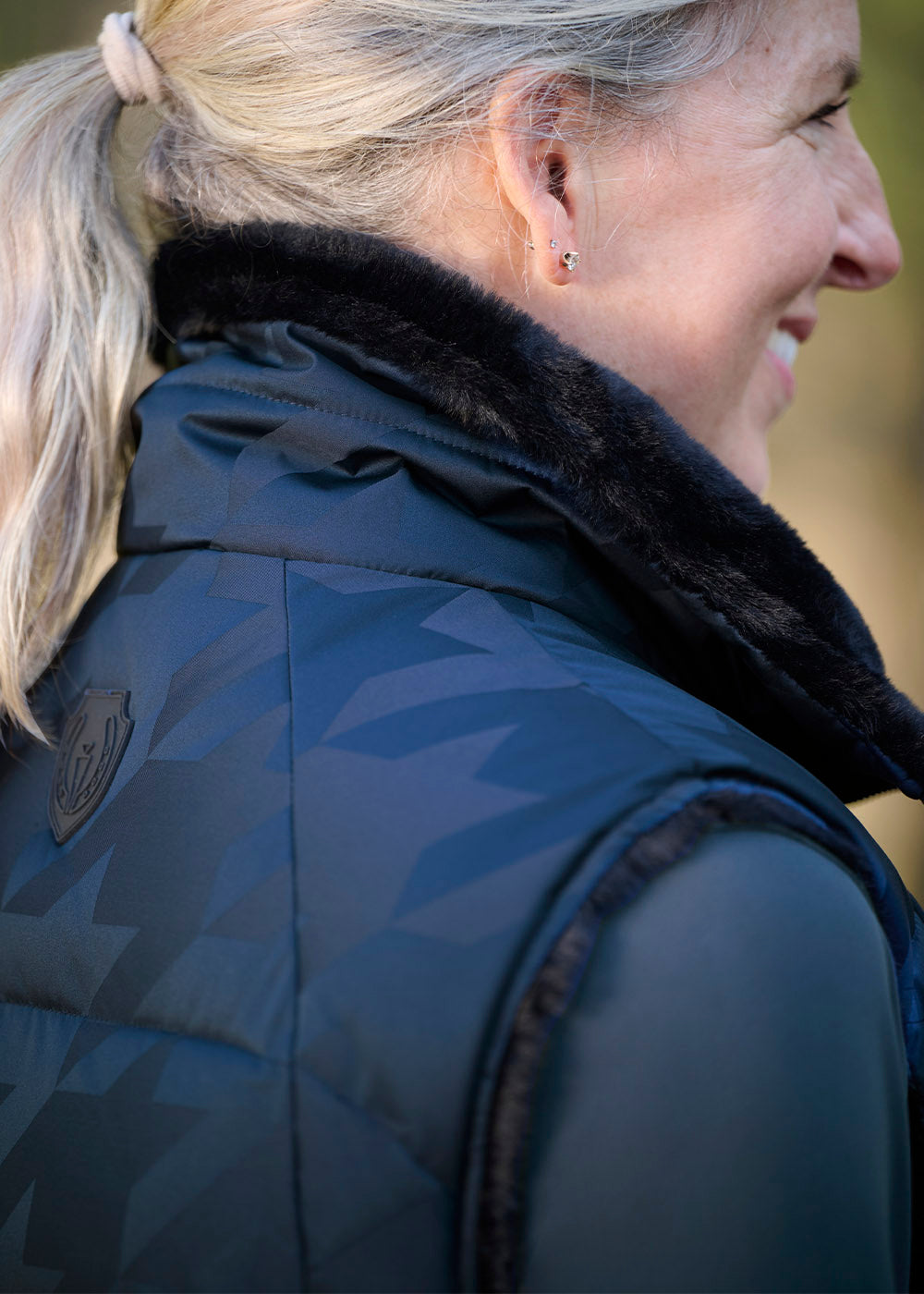 Skyline Houndstooth Reversible Puffer Vest