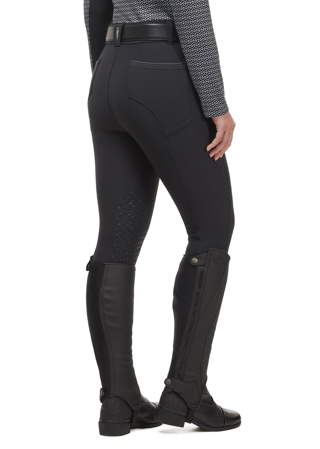 Back view of the Kerrits K-Flex™ Knee Patch Breech, highlighting the ergonomic design and seamless seat construction.