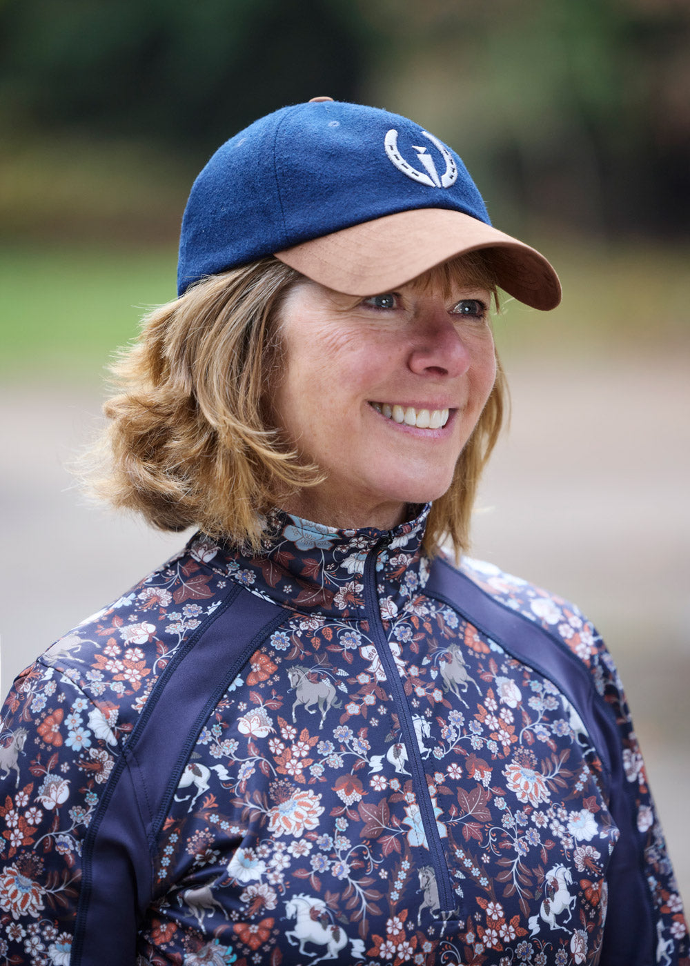 Person wearing the Kerrits Winter Logo hat in Galaxyblue
