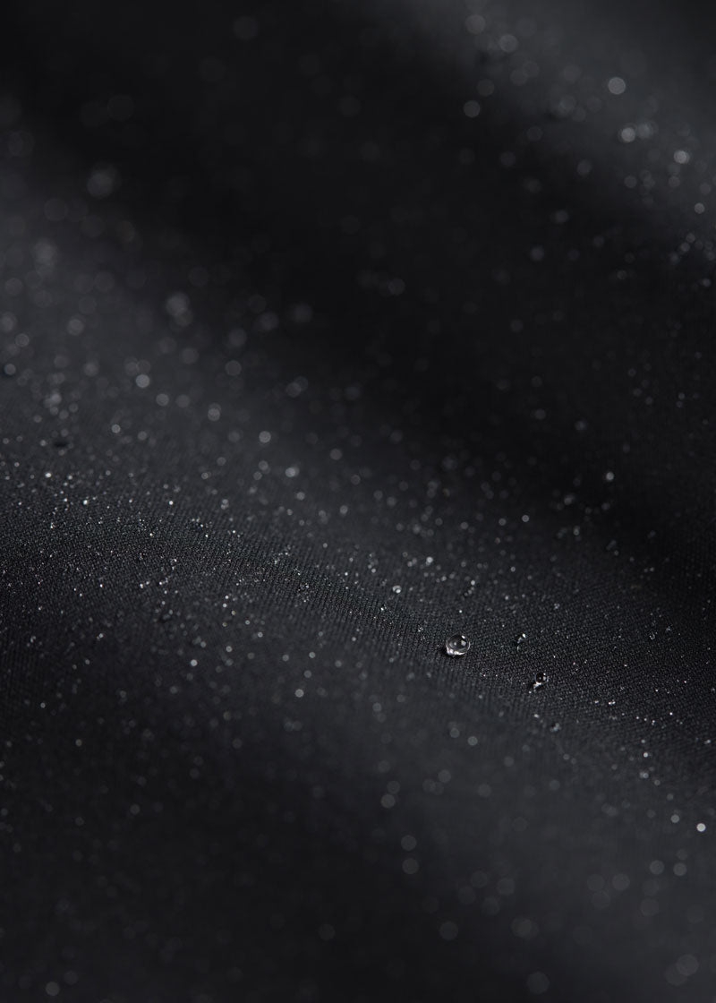 Close up of fabric showing water resistant properties