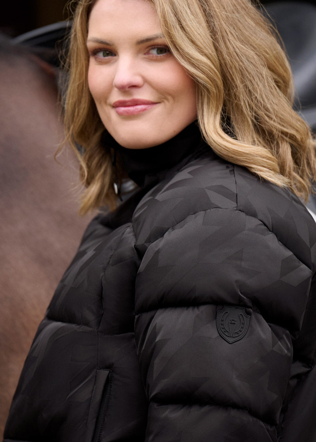 Skyline Houndstooth Puffer Jacket
