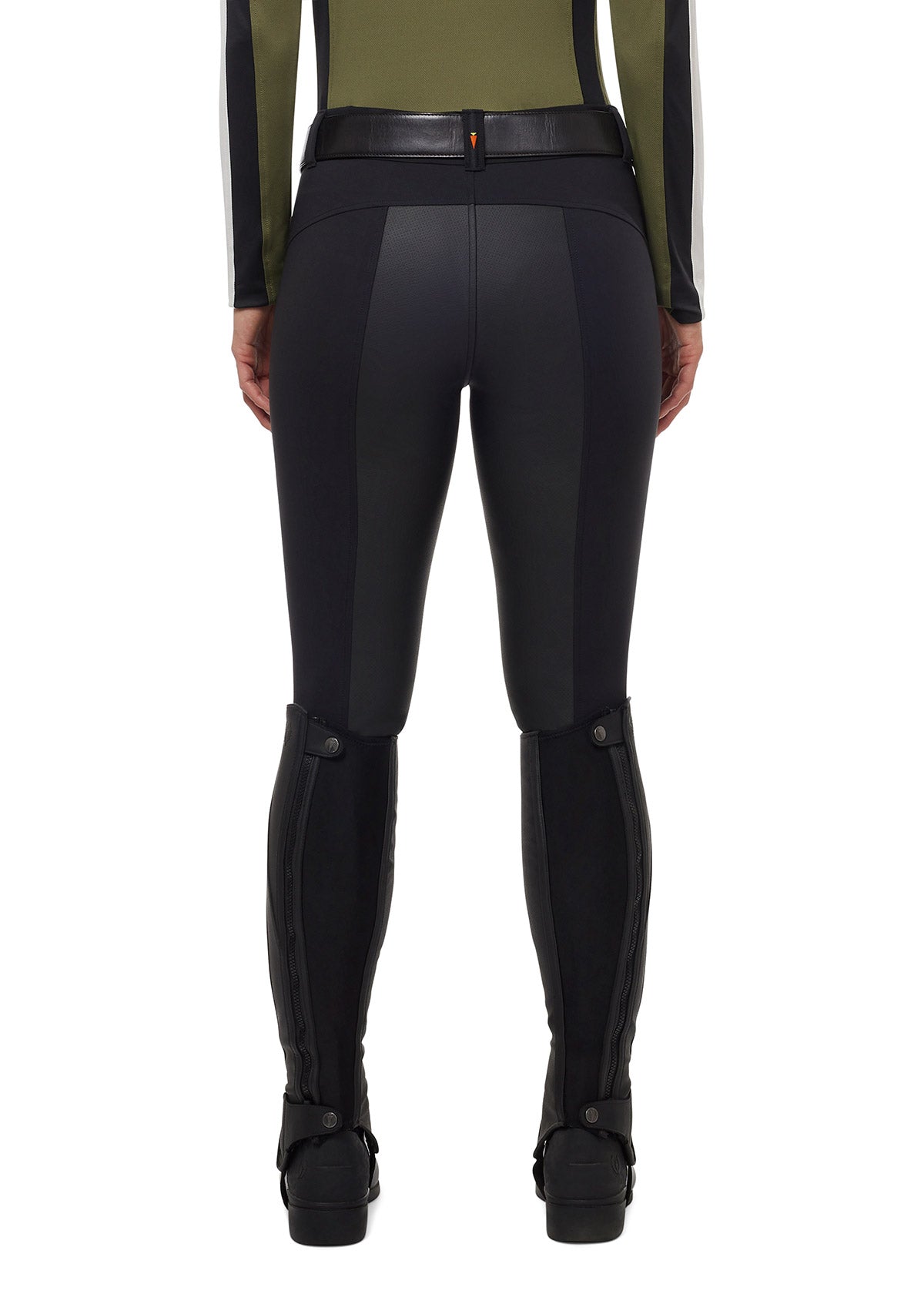 Back view of the Kerrits GripTek™ II Full Seat Breech in Black, showcasing the clean lines and ergonomic tailoring.
