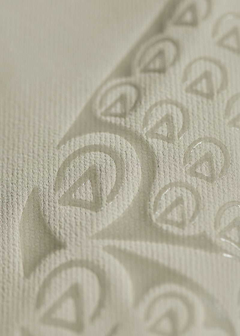 Detailed view of the Affinity® Silicone knee patch on the breech, providing flexible, breathable grip.