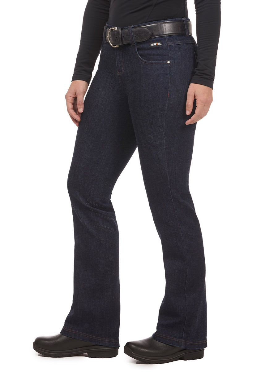 Culotte D'équitation Femme Kerrits - Taille XS - Tissu Denim Avec Patchs Genou - Neuf (provenance Non Fumeur)