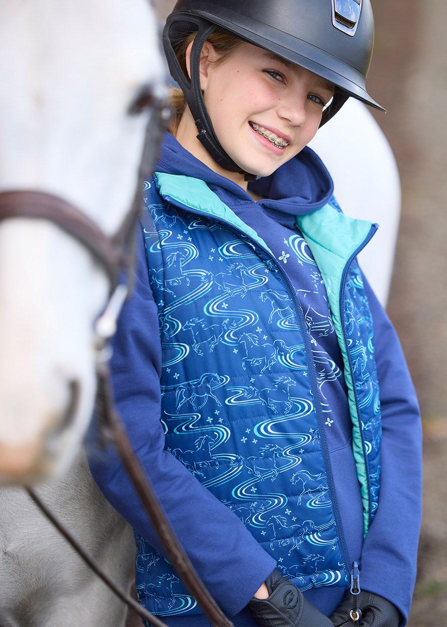 Kids Ride the Wind Reversible Quilted Riding Vest
