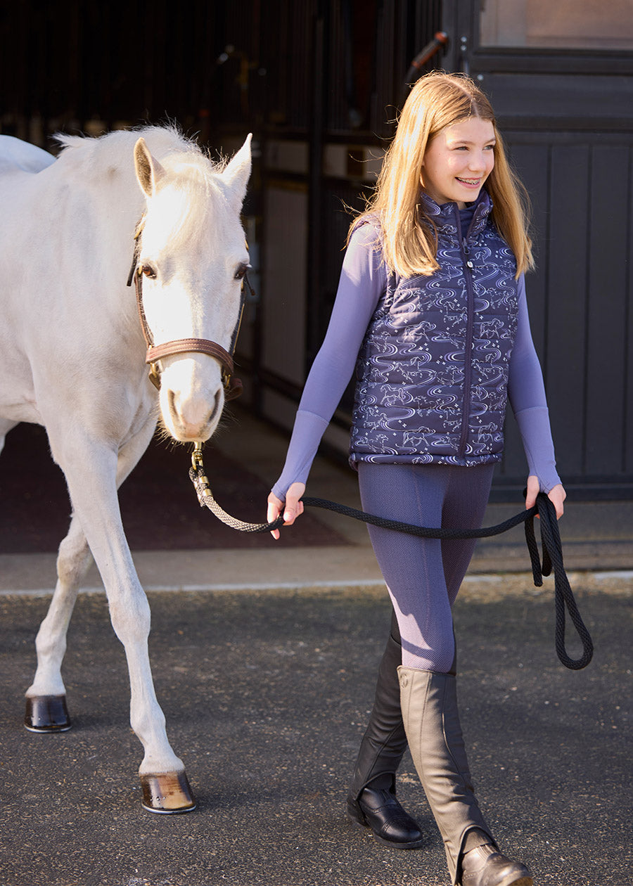 Kids Fleece Lite II Knee Patch Riding Tight
