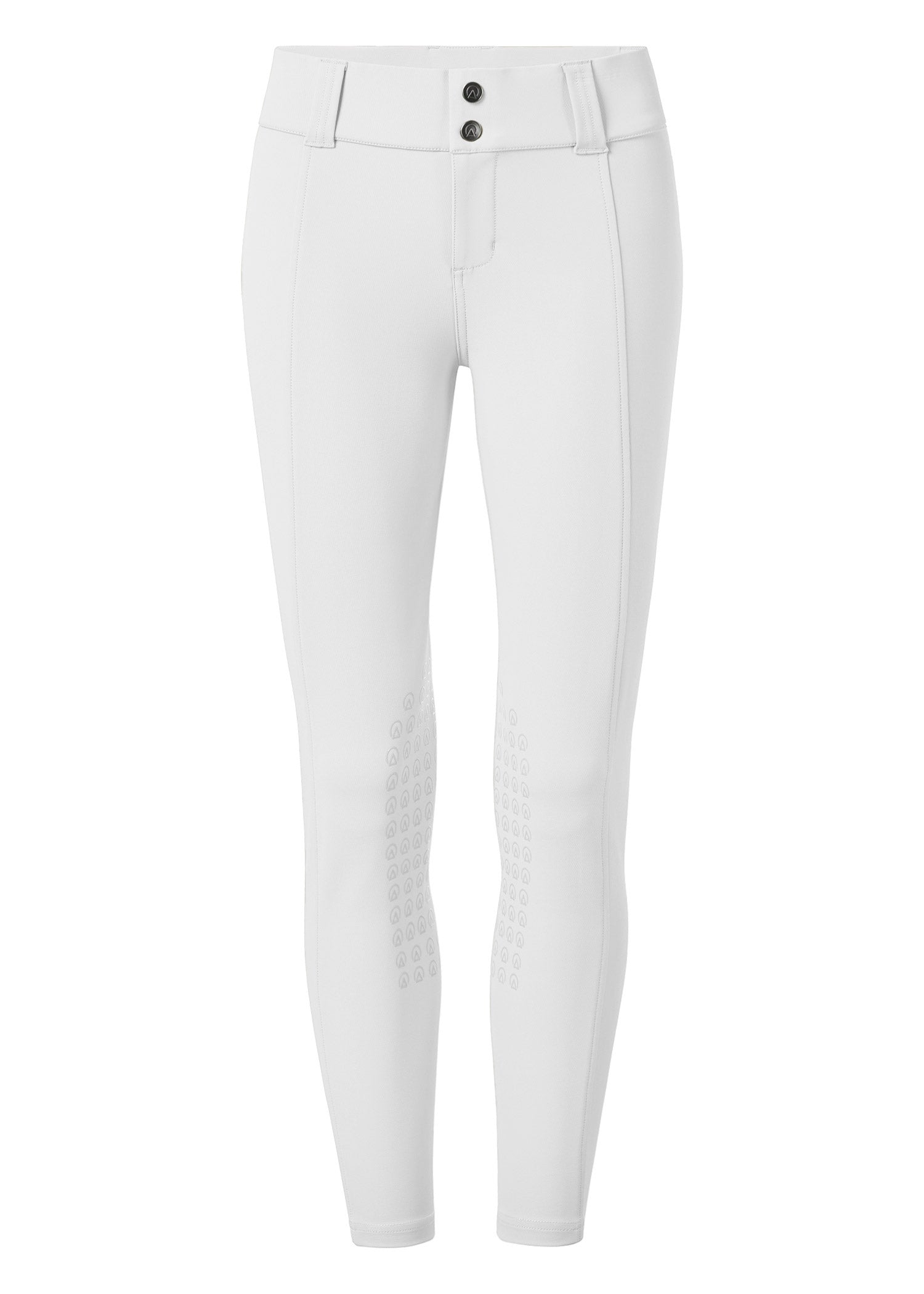 Flat lay of the breech, highlighting the ProStretch™ Twill fabric's soft texture and the strategically placed silicone knee patches