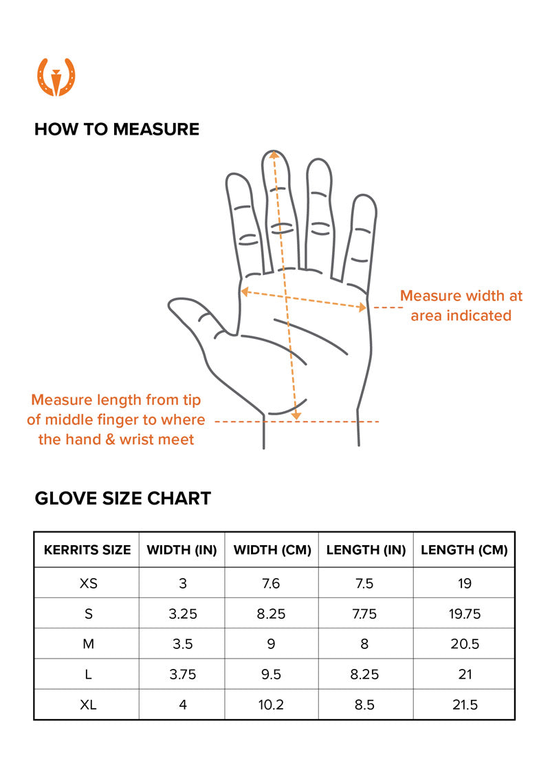 Image of glove size chart