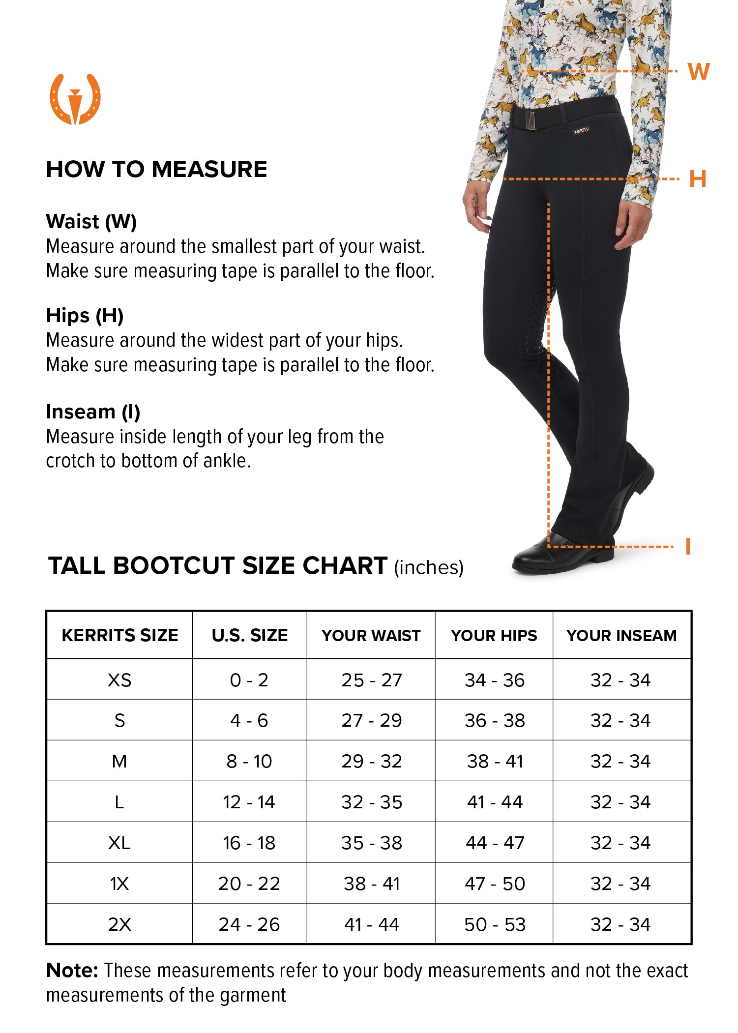 Image of size chart
