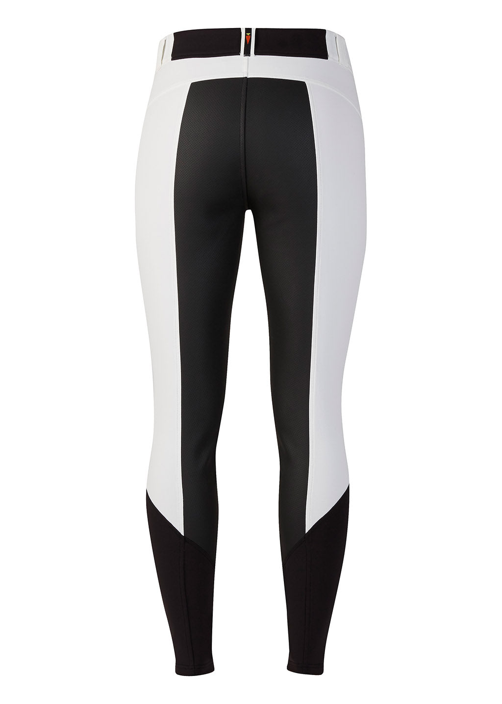 Flat lay of the Kerrits GripTek™ II Full Seat Breech in white, showing the back profile with clean lines and reinforced stitching.