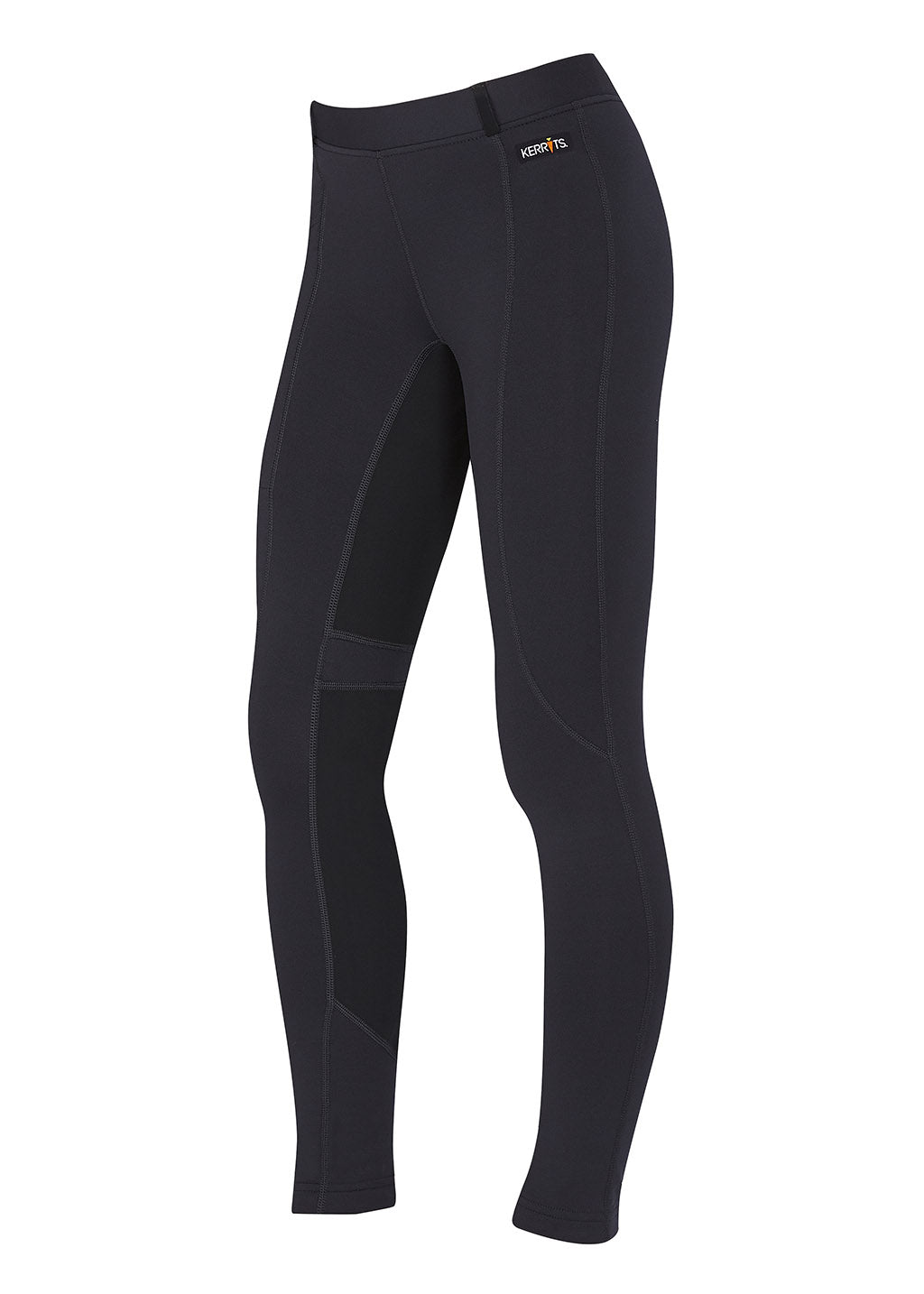 Side profile showing the tights' smooth design and comfortable stretch, suitable for both daily riding and special events