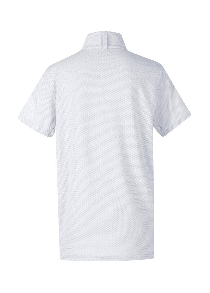 Flat lay, back side up, highlighting the shirt's fit and design
