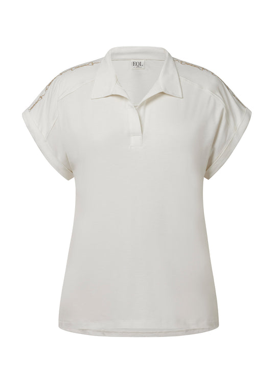 SOFT WHITE::variant::Bit of Luxe Polo Shirt