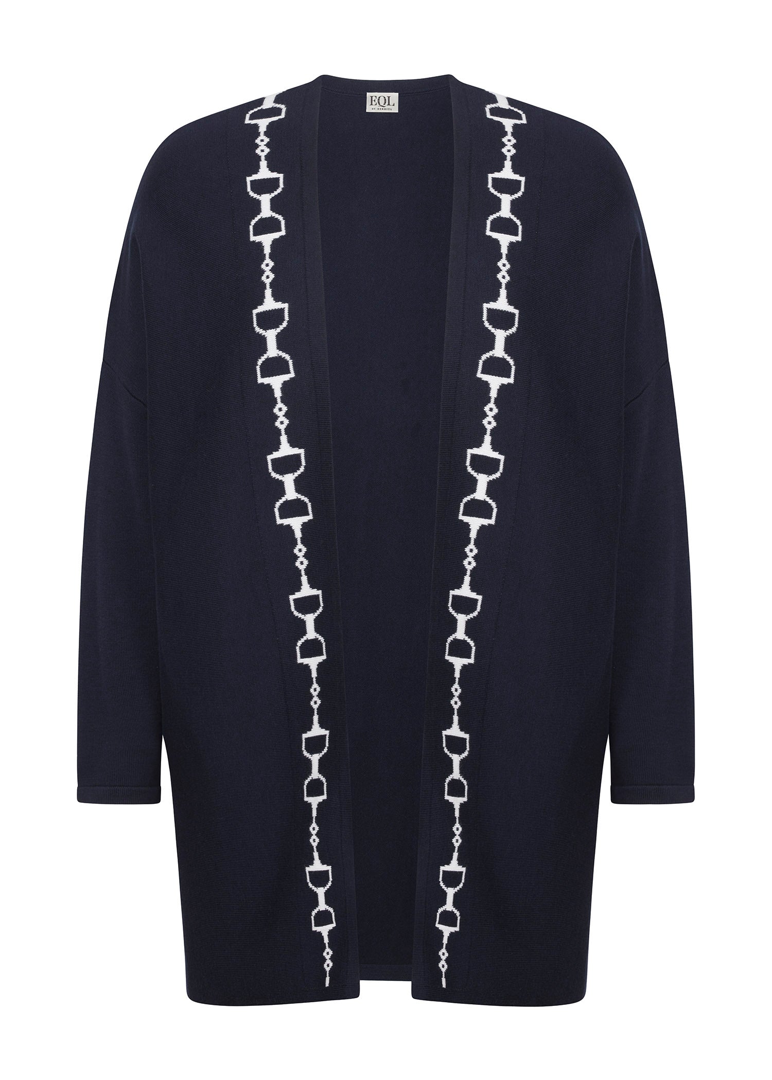 NAVY/ WHITE::variant::EQ Bits Cardigan