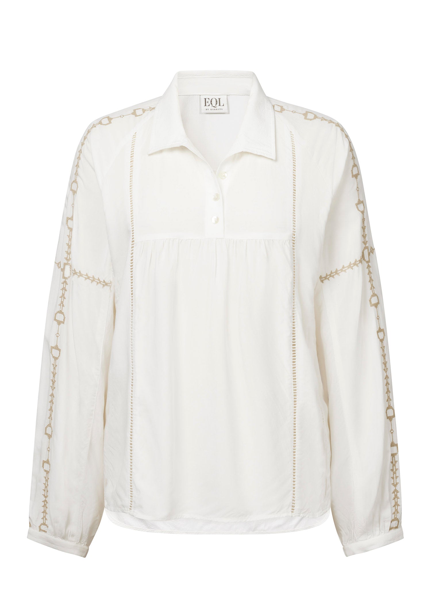 SOFT WHITE::variant::Bit and Rein Embroidered Blouse