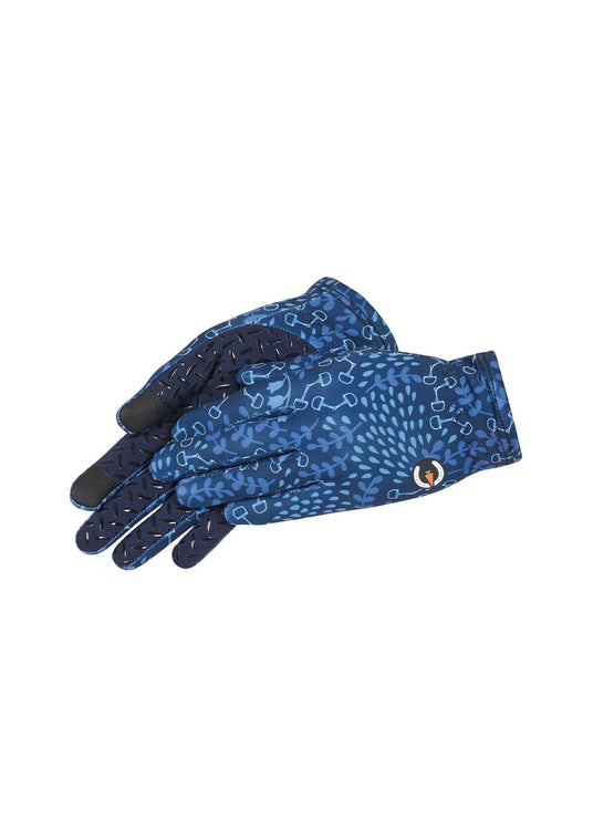 INK SNAFFLE HARMONY::variant::Kids Thermo Tech Printed Riding Gloves