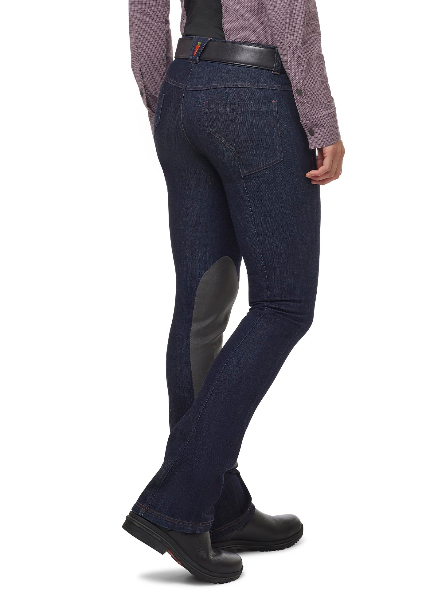 DENIM::variant::Stretch Denim Extended Knee Patch Bootcut Breech