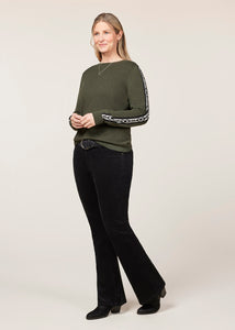 HUNTER/NAVY::variant::Snaffle Stripe Sweater