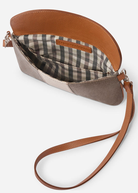 Timeless Taupe/ Caramel::variant::Paddock Crossbody in Vintage Canvas