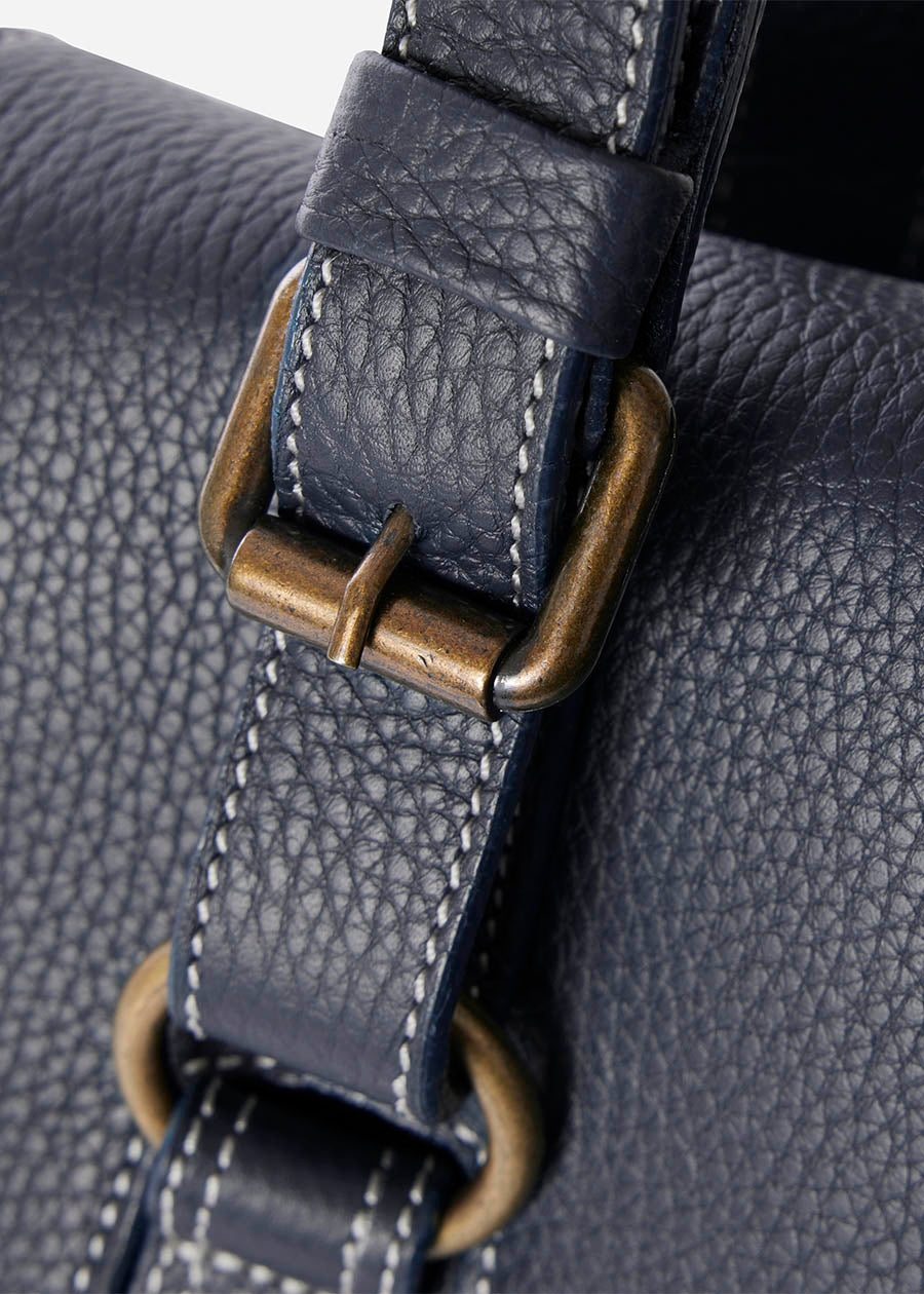 Iconic Navy::variant::Oughton Paddock Lux Shoulder Bag in Pebbled Leather