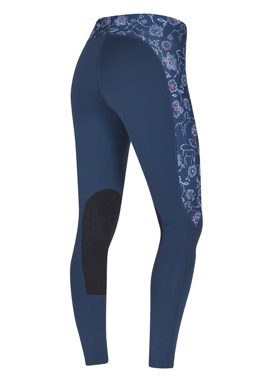 ADMIRAL/ ADMIRAL WINTER BLOOM::variant::Flow Rise Knee Patch Performance Tight