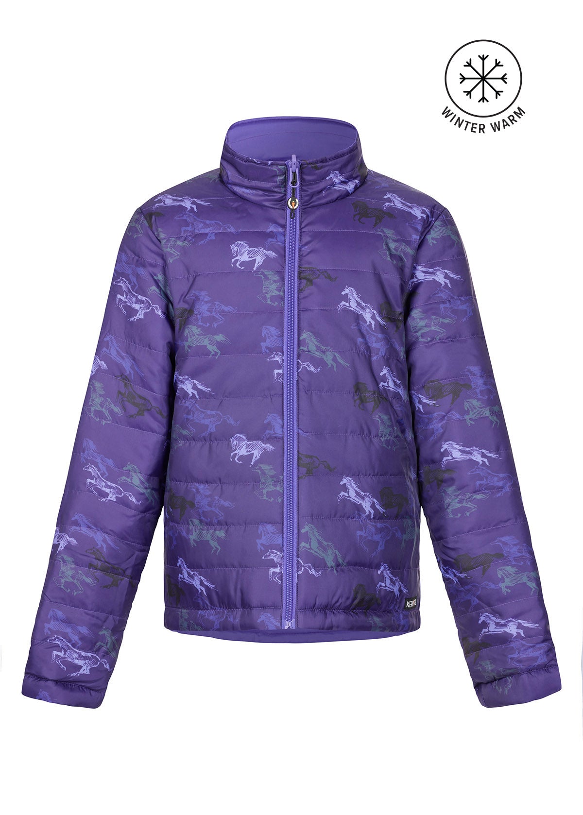 HUCKLEBERRY RUN FREE MULTI/ IRIS::variant::Kids Pony Tracks Reversible Quilted Jacket