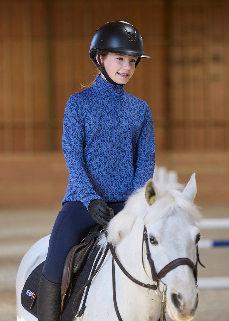 Kids Snaffle Links Fleece Half Zip Riding Top