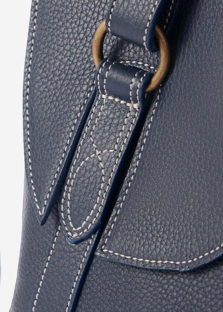 Iconic Navy::variant::Oughton Paddock Lux Shoulder Bag in Pebbled Leather