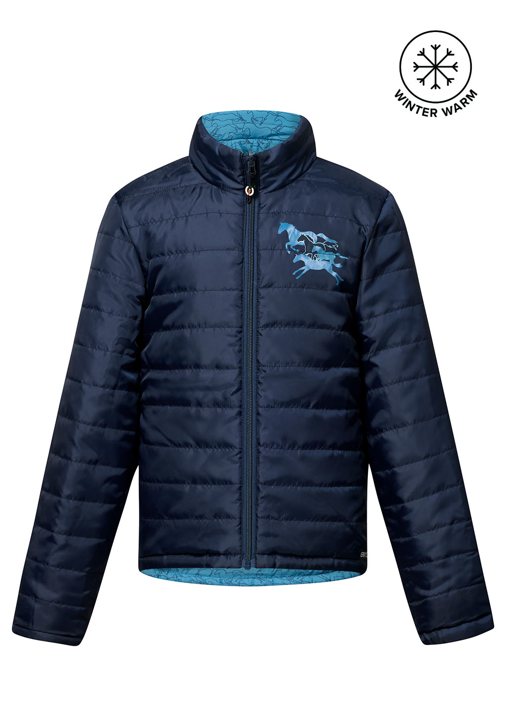 DEWDROP FULL GALLOP::variant::Kids Round Up Reversible Quilted Jacket