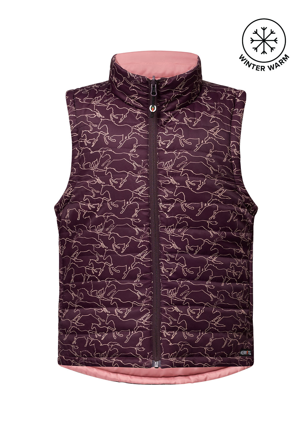 VINEYARD FULL GALLOP::variant::Kids Round Up Reversible Quilted Vest