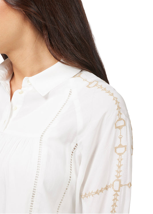 SOFT WHITE::variant::Bit and Rein Embroidered Blouse
