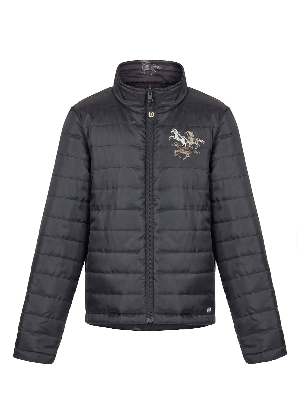 BLACK RUN FREE MULTI/BLACK::variant::Kids Pony Tracks Reversible Quilted Jacket