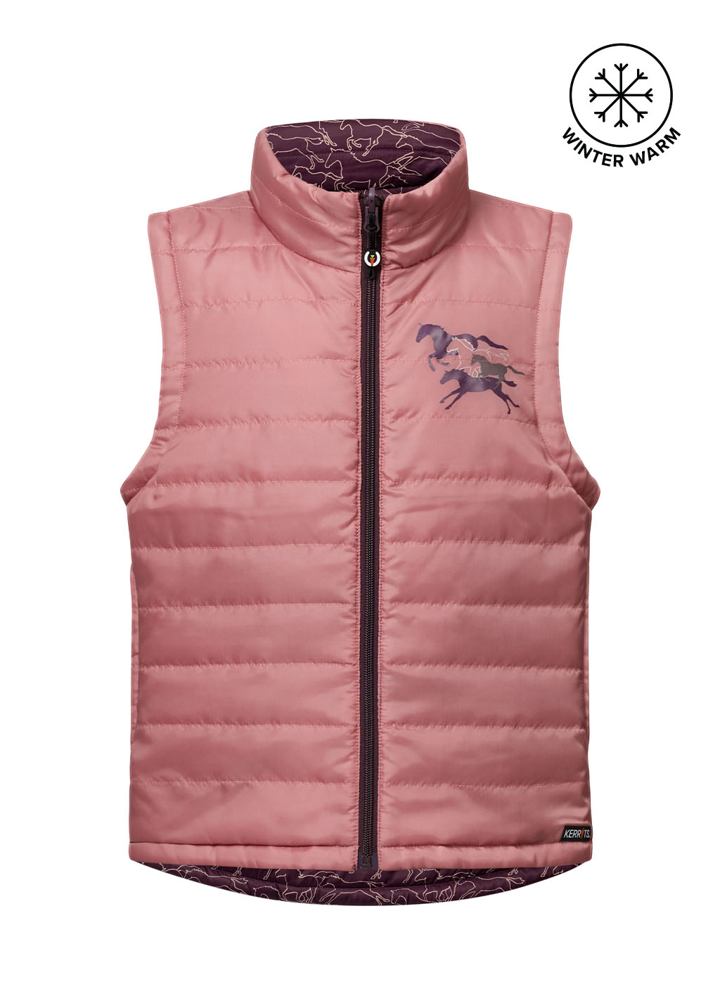 VINEYARD FULL GALLOP::variant::Kids Round Up Reversible Quilted Vest